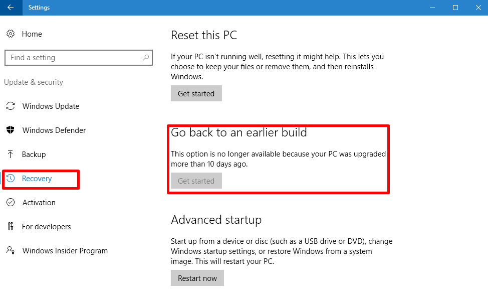 How To Go Back To An Earlier Version Of Windows 10