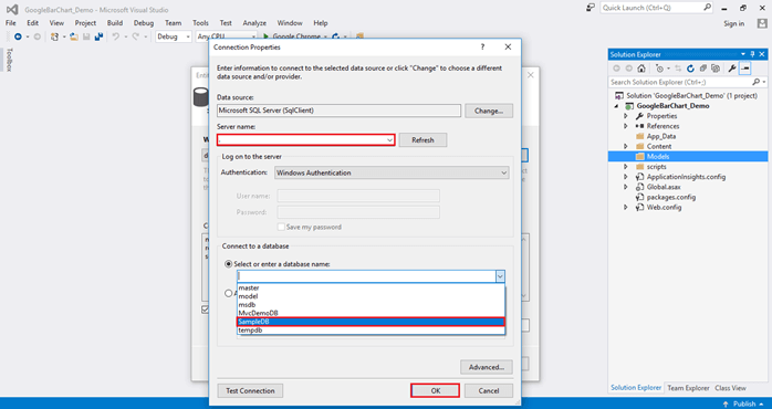 How To Implement Google Bar Chart Dynamically Using Entity Framework In ...