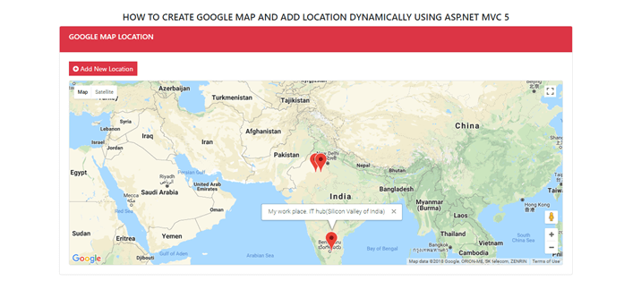 How To Implement A Google Map And Add Location Dynamically Using MVC 5