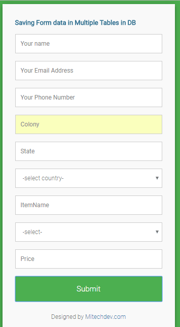 How To Insert Form Data In Multiple Table In Database