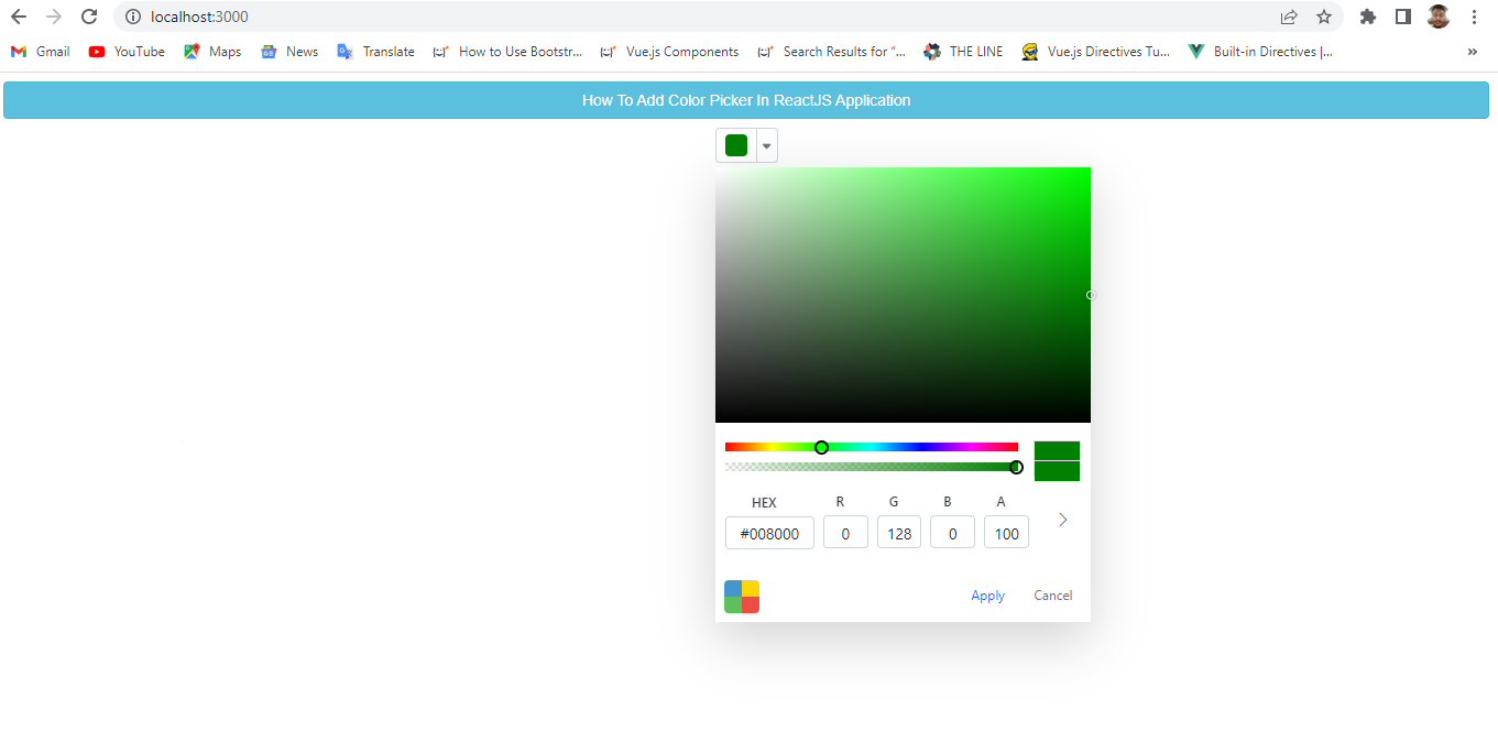 How To Integrate Color Picker In Reactjs Application 