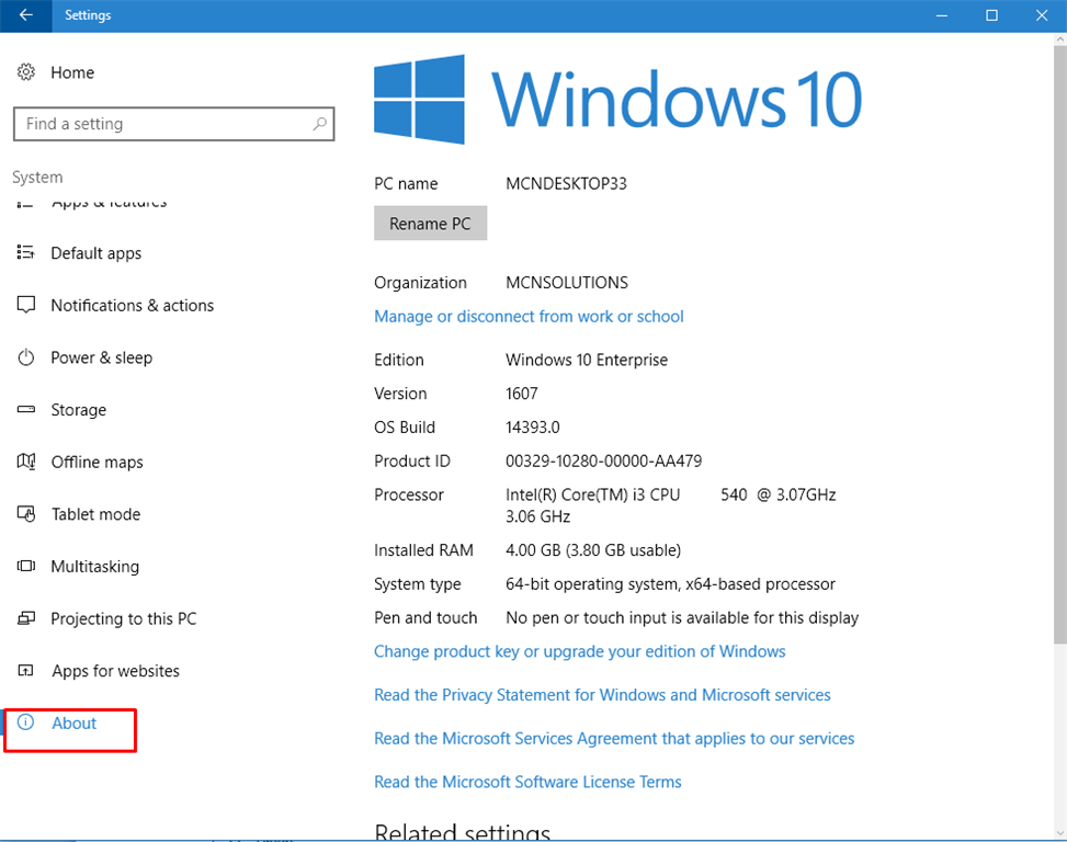 activate windows 10 go to pc settings