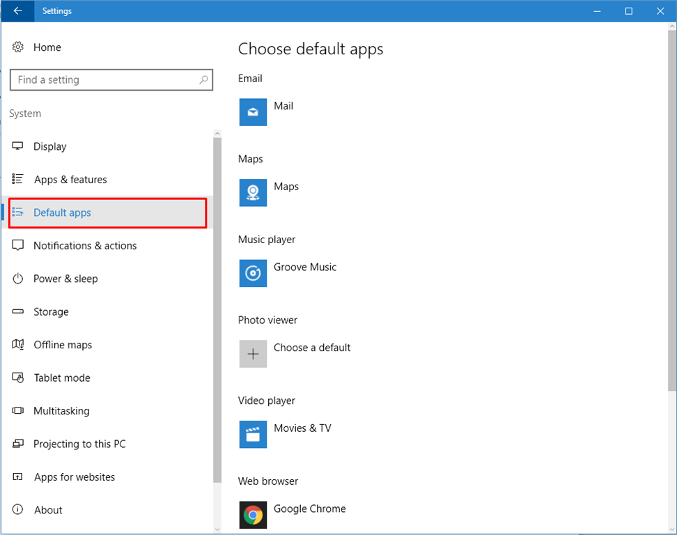 How To Set Default App In Microsoft Windows 10