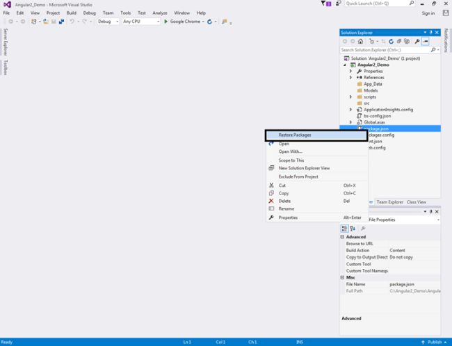 How To Set Up Angular2 Development Environment In Visual Studio 2015