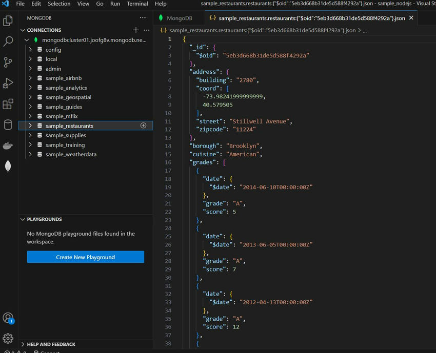 How to work with the MongoDB in VS-Code?