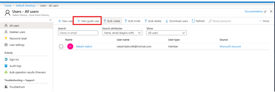 Invite Guest User in Azure Active Directory