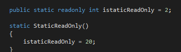 Keywords - Const, ReadOnly, And Static ReadOnly In C#