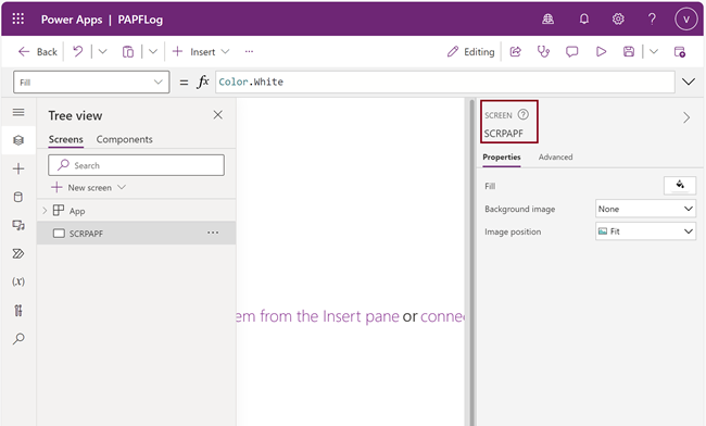 Log function from Power Fx using Power Apps