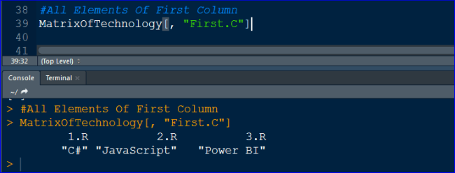 Matrix In R Naming Column Using colnames Function And