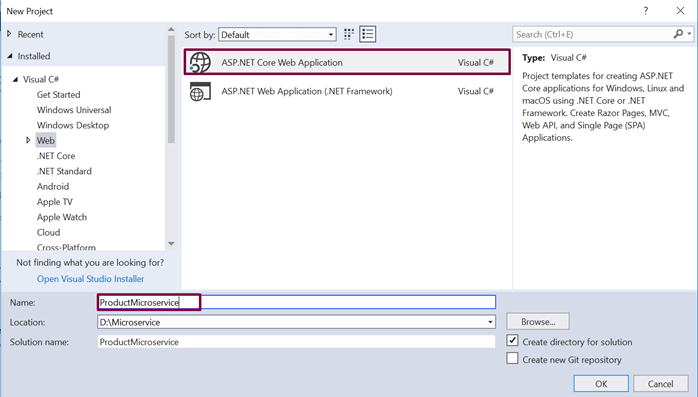 Microservice Using ASP.NET Core