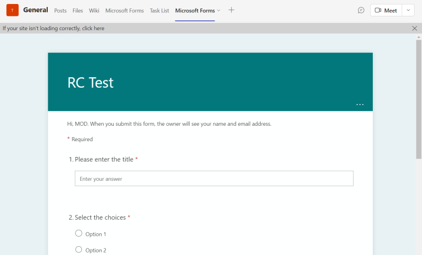 How to Create a Microsoft Form in a Teams Tab // Digital Learning