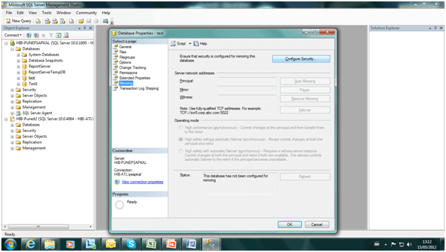 Mirroring Database In SQL Server