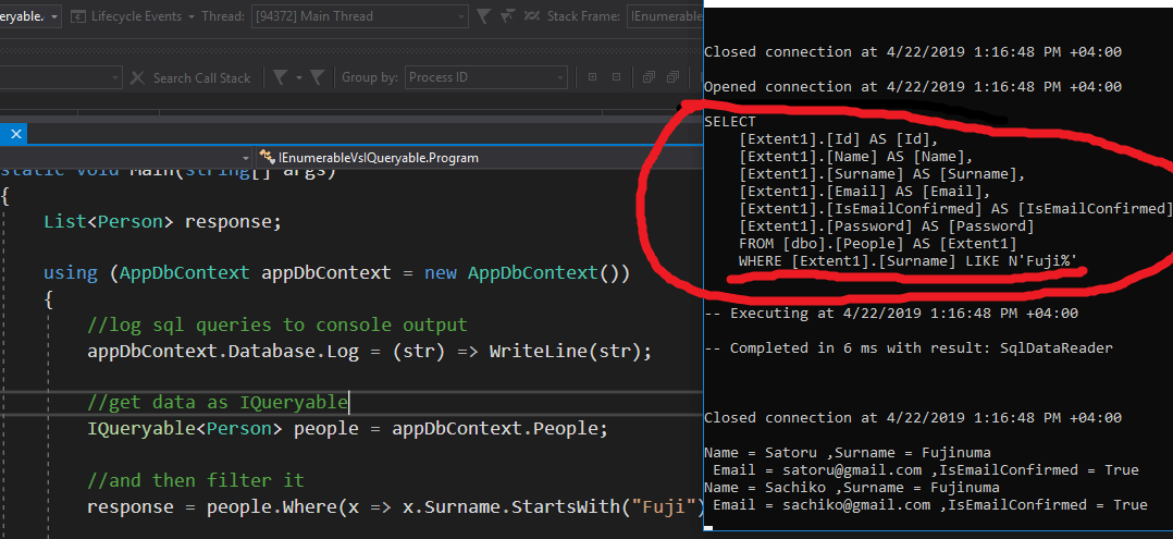 Difference between IEnumerable and IList and List, IQueryable?