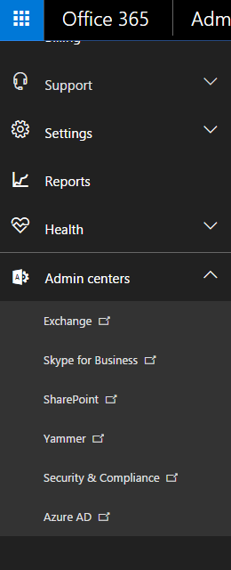 Office 365 - SharePoint Central Admin Configuration