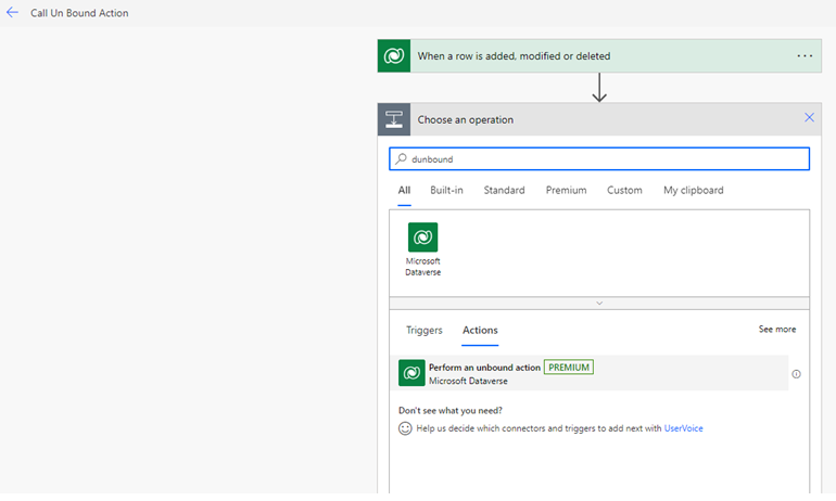 Performing Bound And Unbound Actions In Power Automate