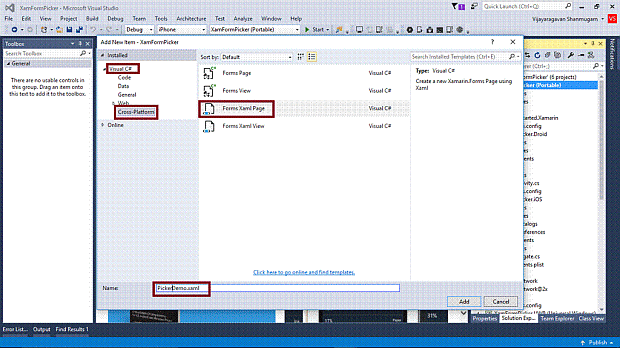 Picker Control In Xamarin.Forms Application For Android And UWP