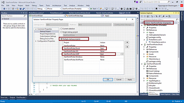 Picker Control In Xamarin.Forms Application For Android And UWP