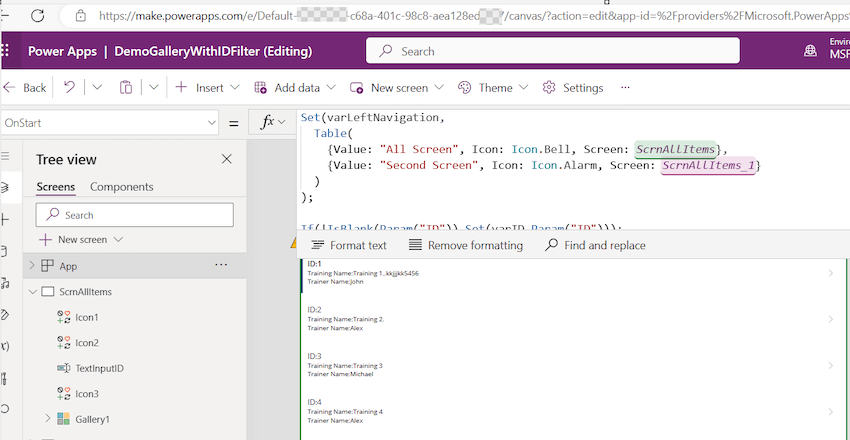 PowerApps Reusable Component for left or top navigation