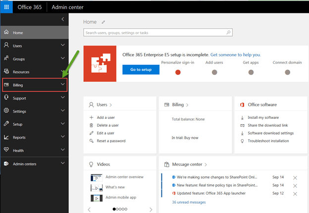 Purchasing A New Service To Your Office 365 Tenant