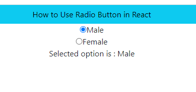 Radio Button In React