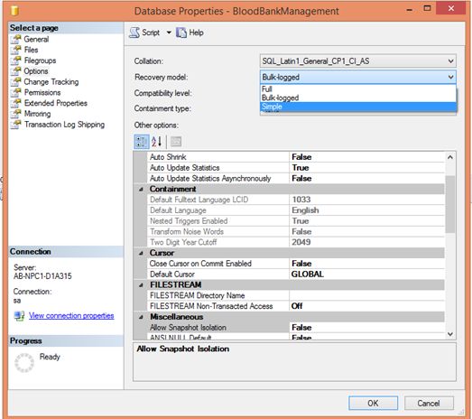 Recovery Model In SQL Server