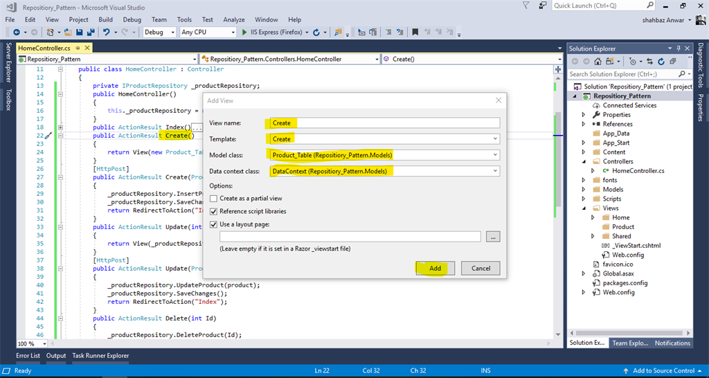 Repository Design Pattern In ASP.NET MVC