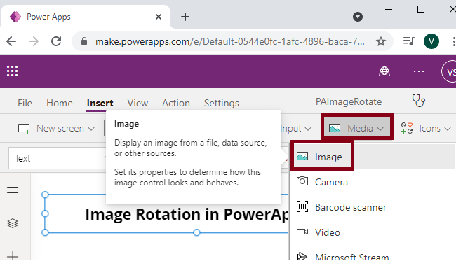 Rotating An Image In Power Apps