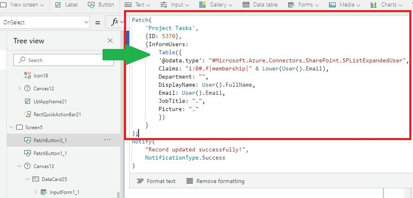 Set Default Value To Person Or Group Field In PowerApps