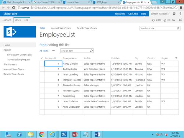 SharePoint 2013 RESTful service