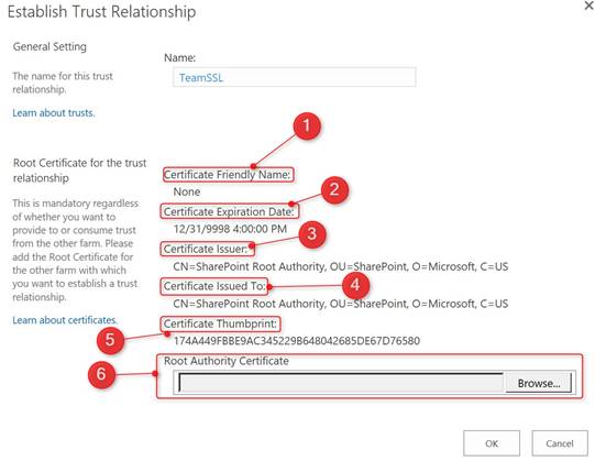 SharePoint 2016 Central Admin - Security - Manage Trust