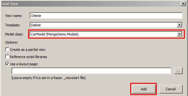 Simple CRUD Operation Using ASP.NET MVC And MongoDB