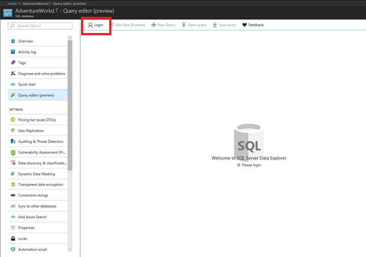SQL Database Query Editor In Azure Portal - An Introduction