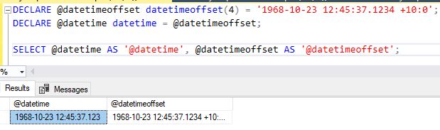 Datetimeoffset Sql