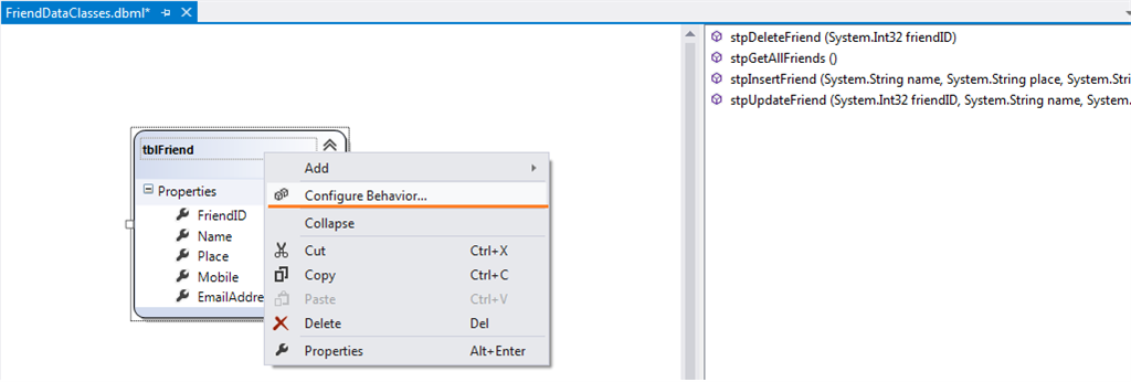 Dbml execute stored procedure with parameters