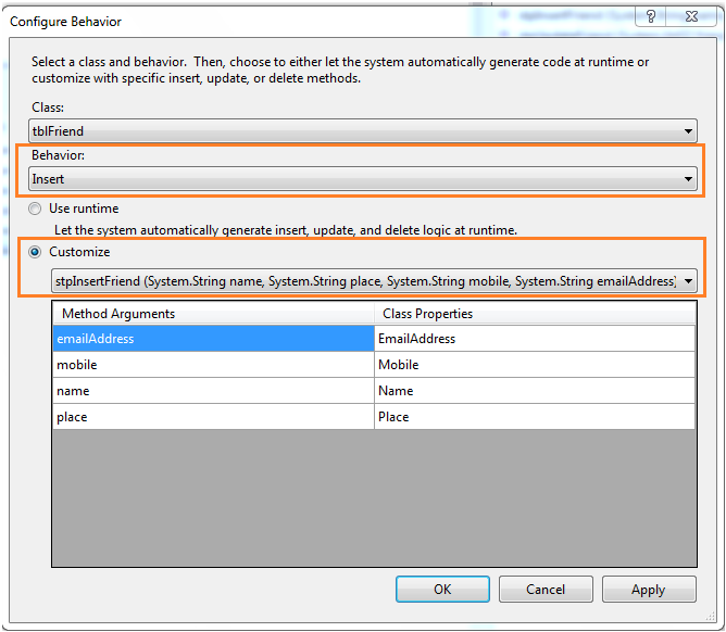 Dbml execute stored procedure with parameters