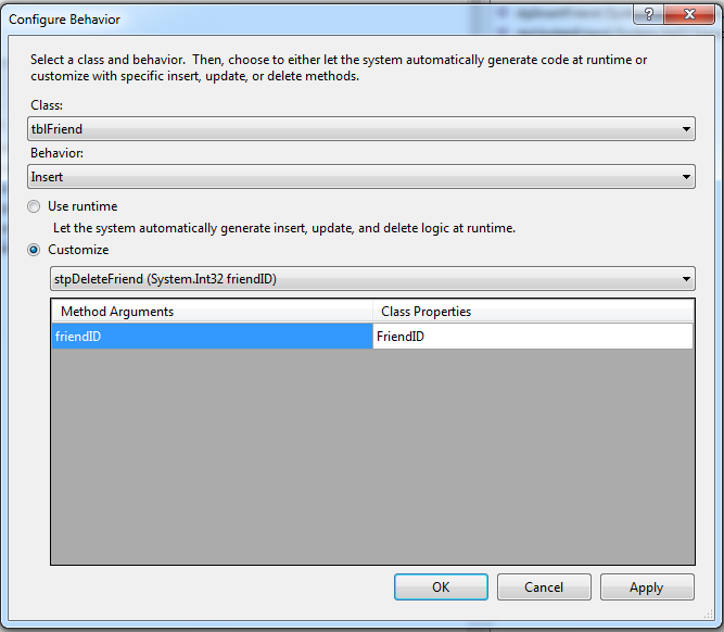 Dbml execute stored procedure with parameters