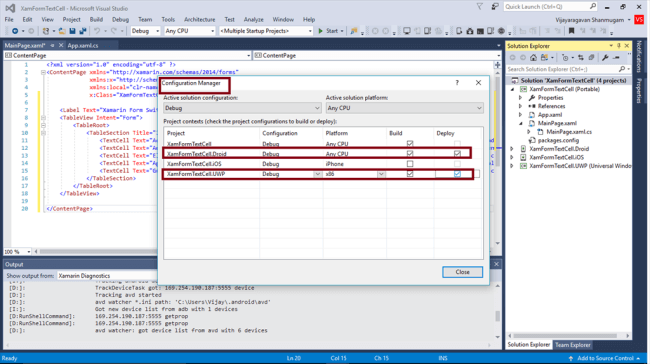 Text Cell In Xamarin.Forms Application For Android And UWP