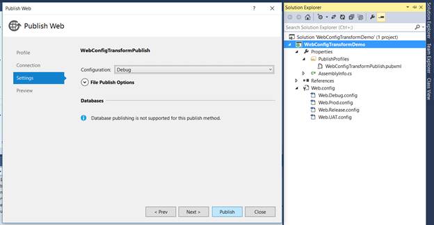 Transform Web.Config File While Deploying The Web Application Project
