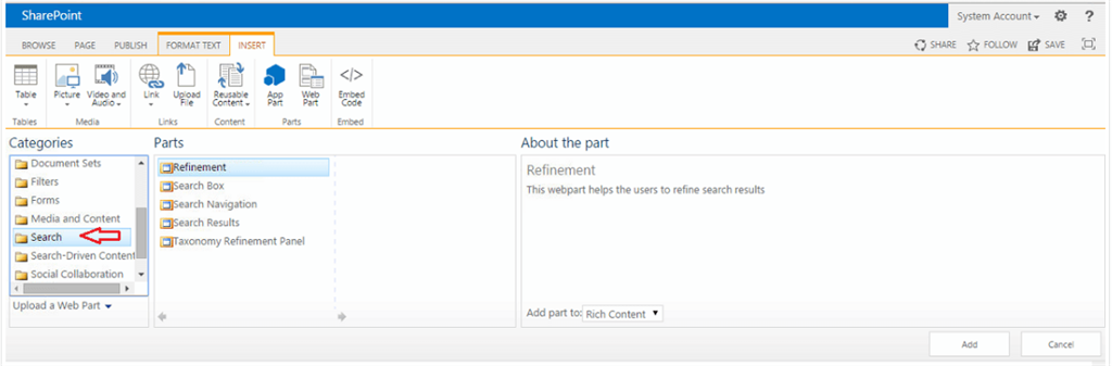 types-of-web-parts-in-sharepoint-2013