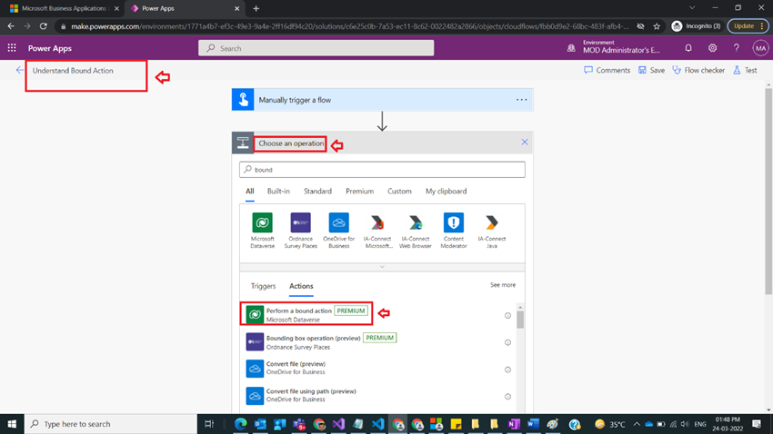 Understand Bound Action In Power Automate