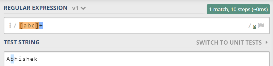 String test. Enter_value_matching_Regular_expression.