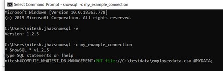 Uploading Files To Snowflake Stage Using SnowSQL