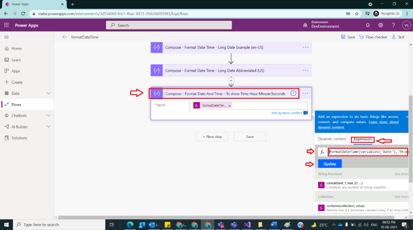 Usage Of formatDateTime Function In Power Automate