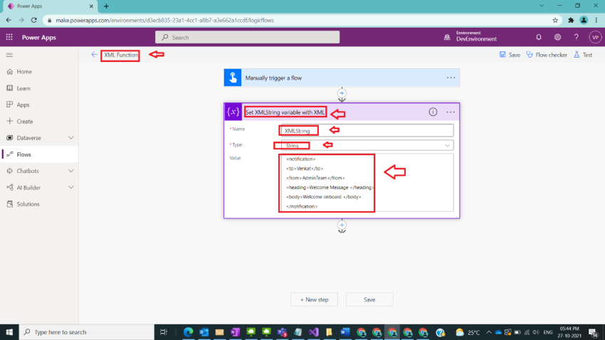 Usage Of XML Function In Power Automate