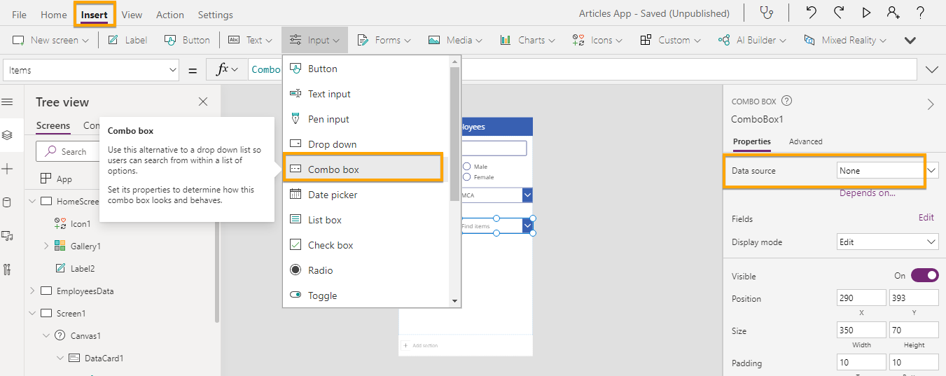 Use Of Patch Function With Complex Types In PowerApps