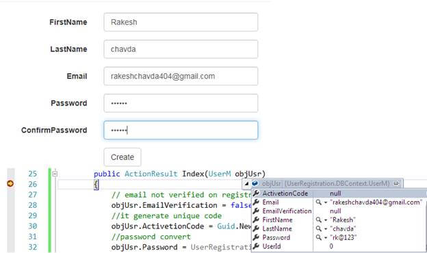 User Registration And Login Form With E-Mail Notification In MVC