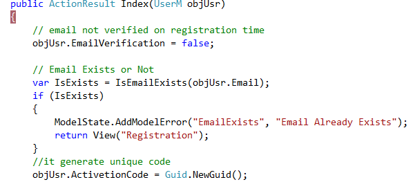 User Registration And Login Form With E-Mail Notification In MVC