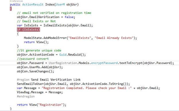 User Registration And Login Form With E-Mail Notification In MVC