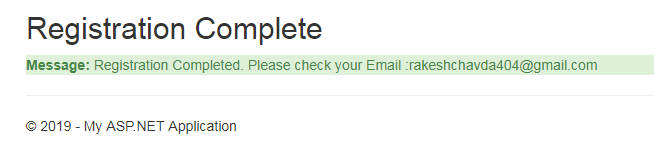 User Registration And Login Form With E-Mail Notification In MVC