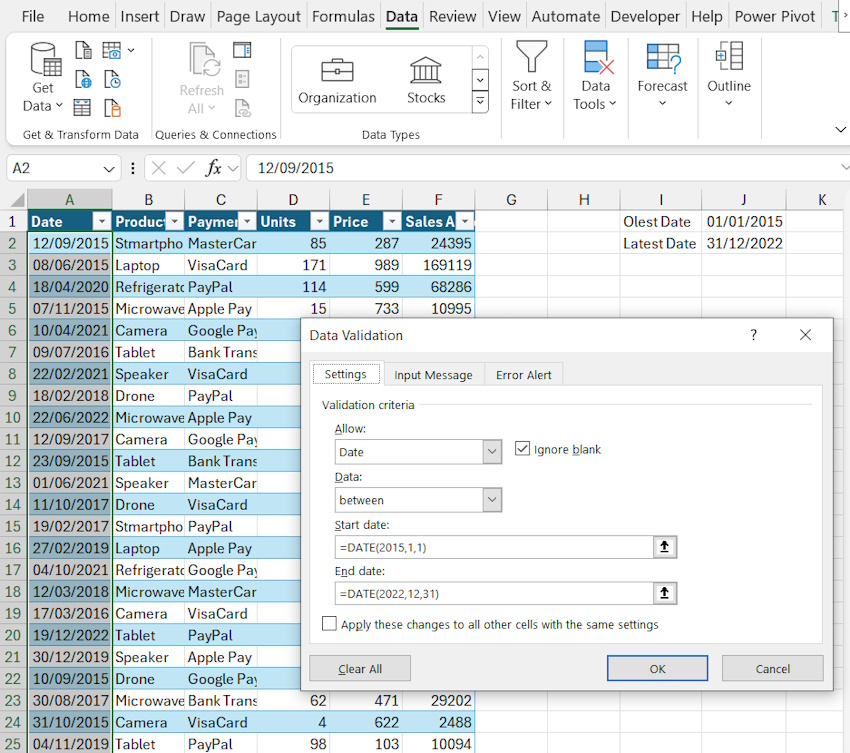 using-date-function-in-data-validation-in-excel